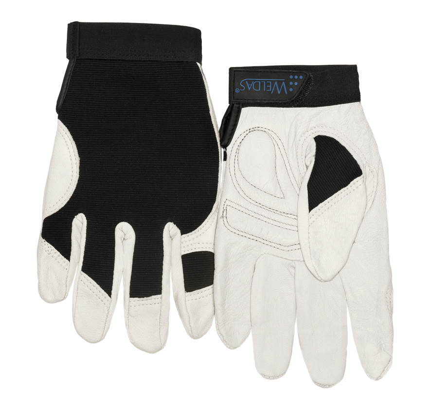 Weldas Arbeitshandschuh mit Klett 2670, Ziegenvollleder, Gr. L